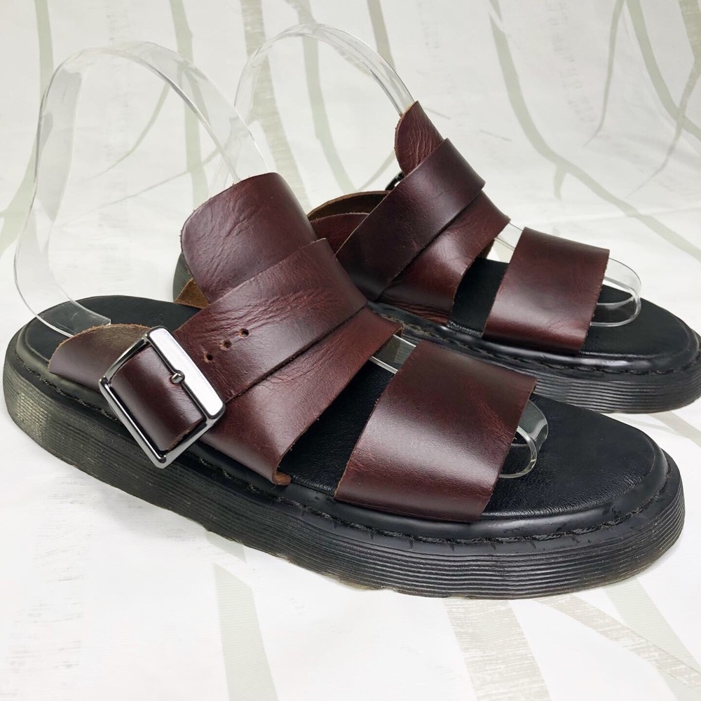 Dr. Martens Brelade Brown, Leather Slide Sandals